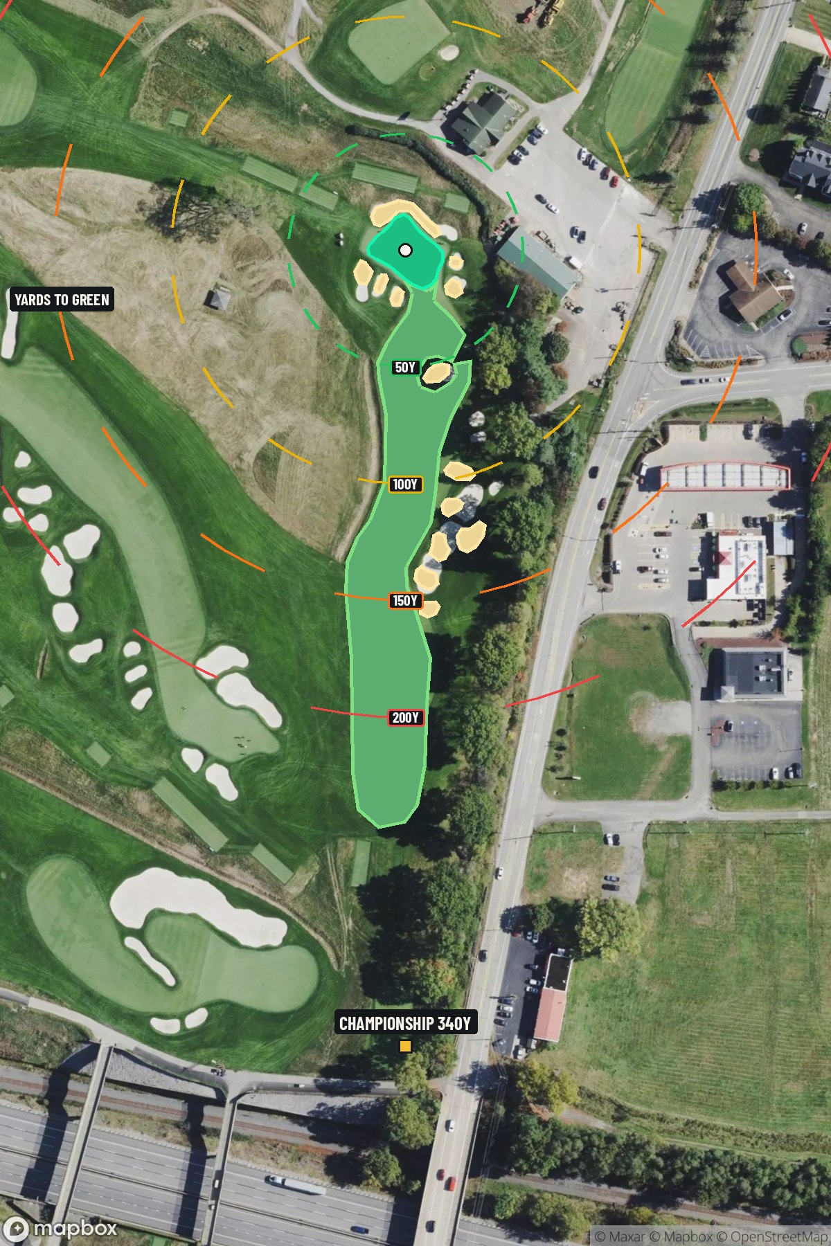 Hole 2 aerial at Oakmont Country Club