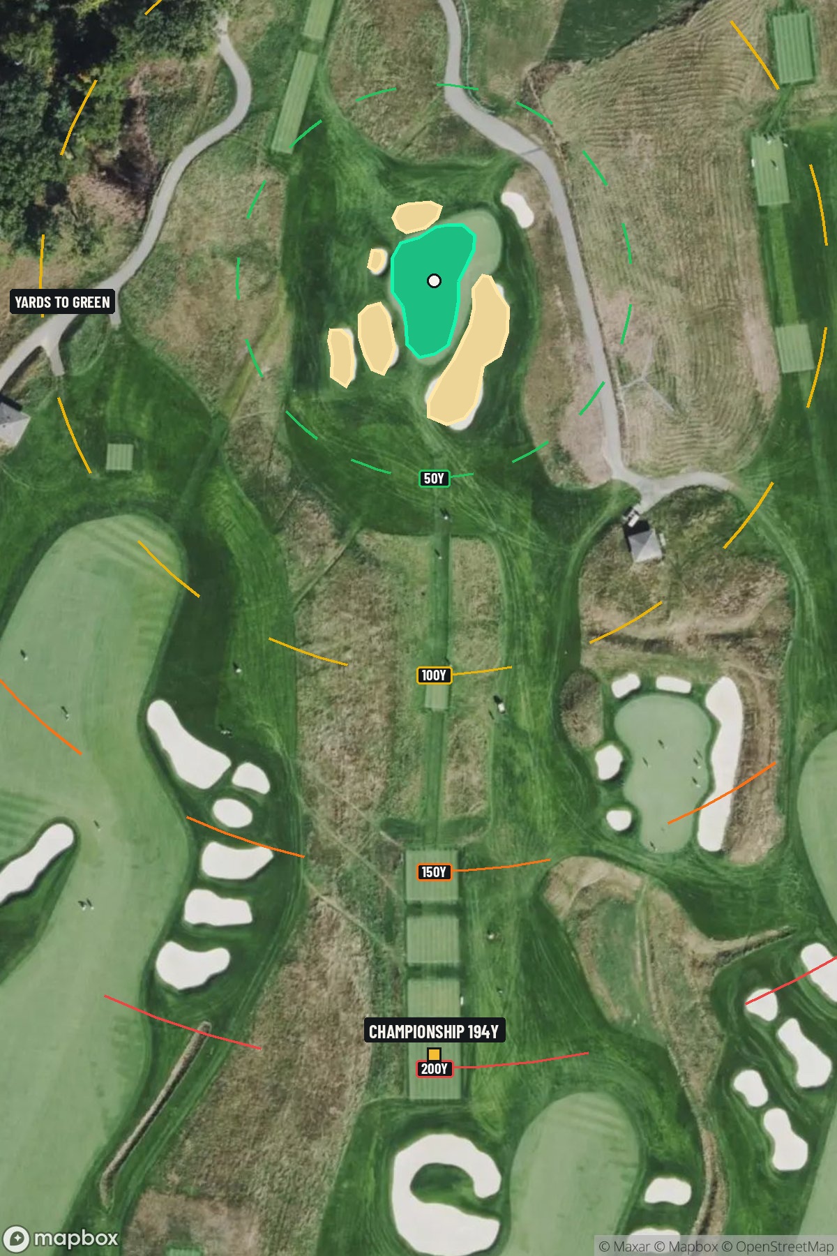Hole 6 aerial at Oakmont Country Club