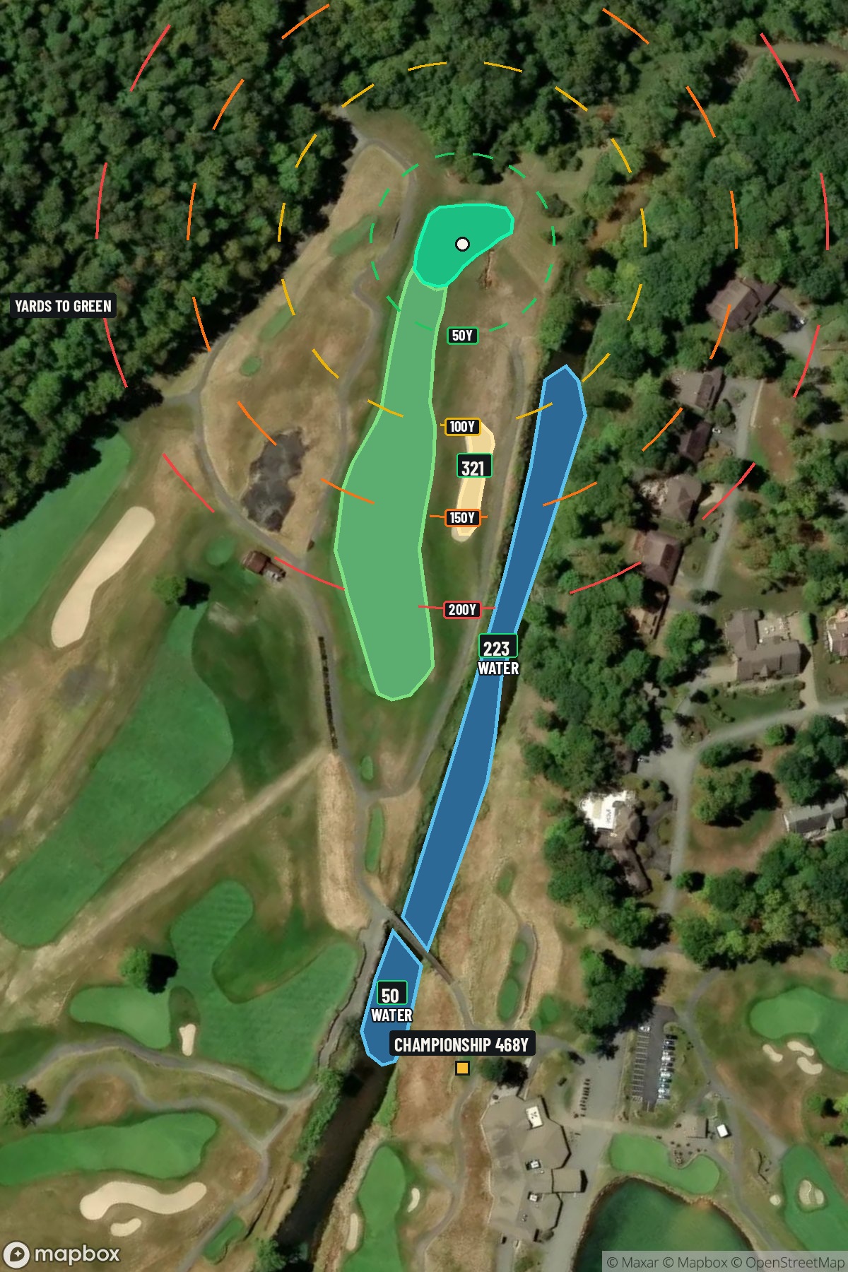 Hole 10 aerial at Pete Dye Golf Club