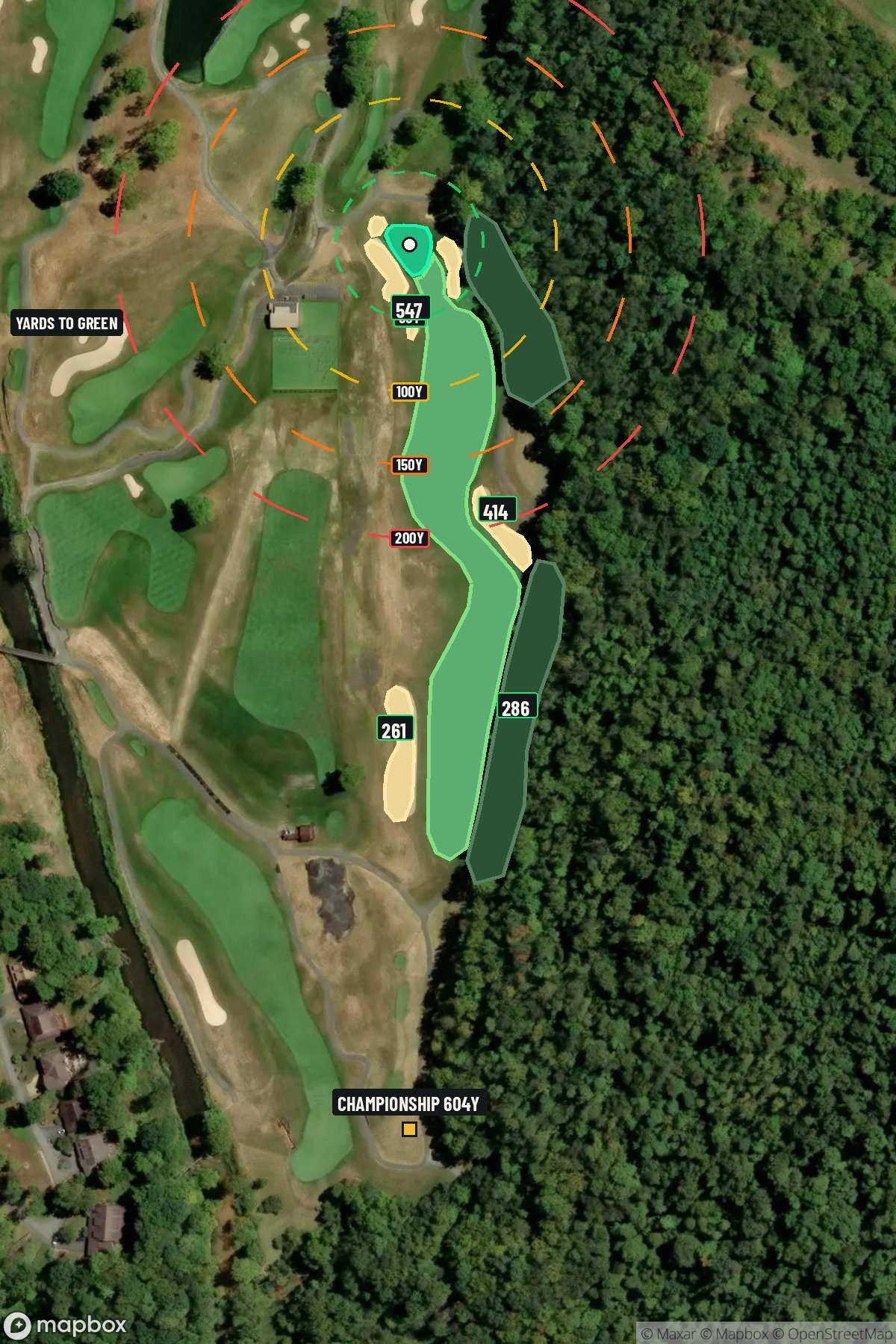 Hole 11 aerial at Pete Dye Golf Club