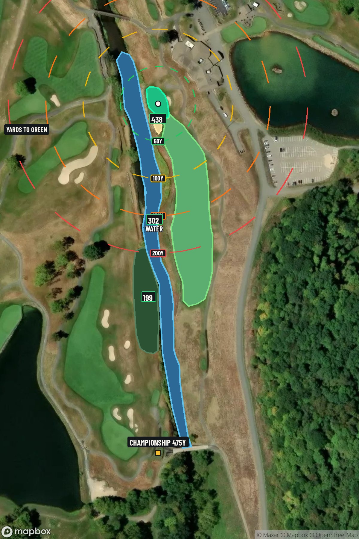 Hole 18 aerial at Pete Dye Golf Club