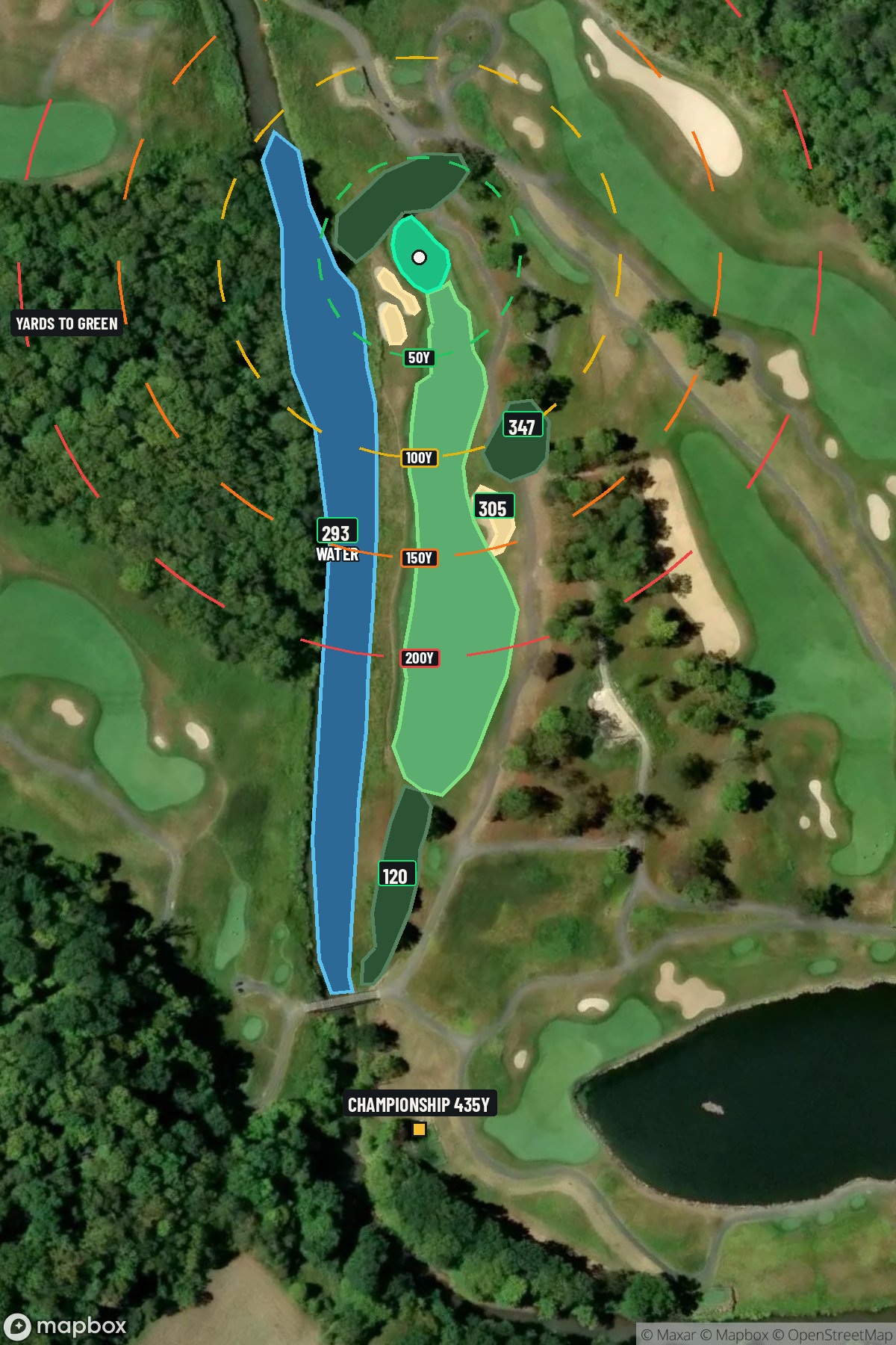 Hole 2 aerial at Pete Dye Golf Club