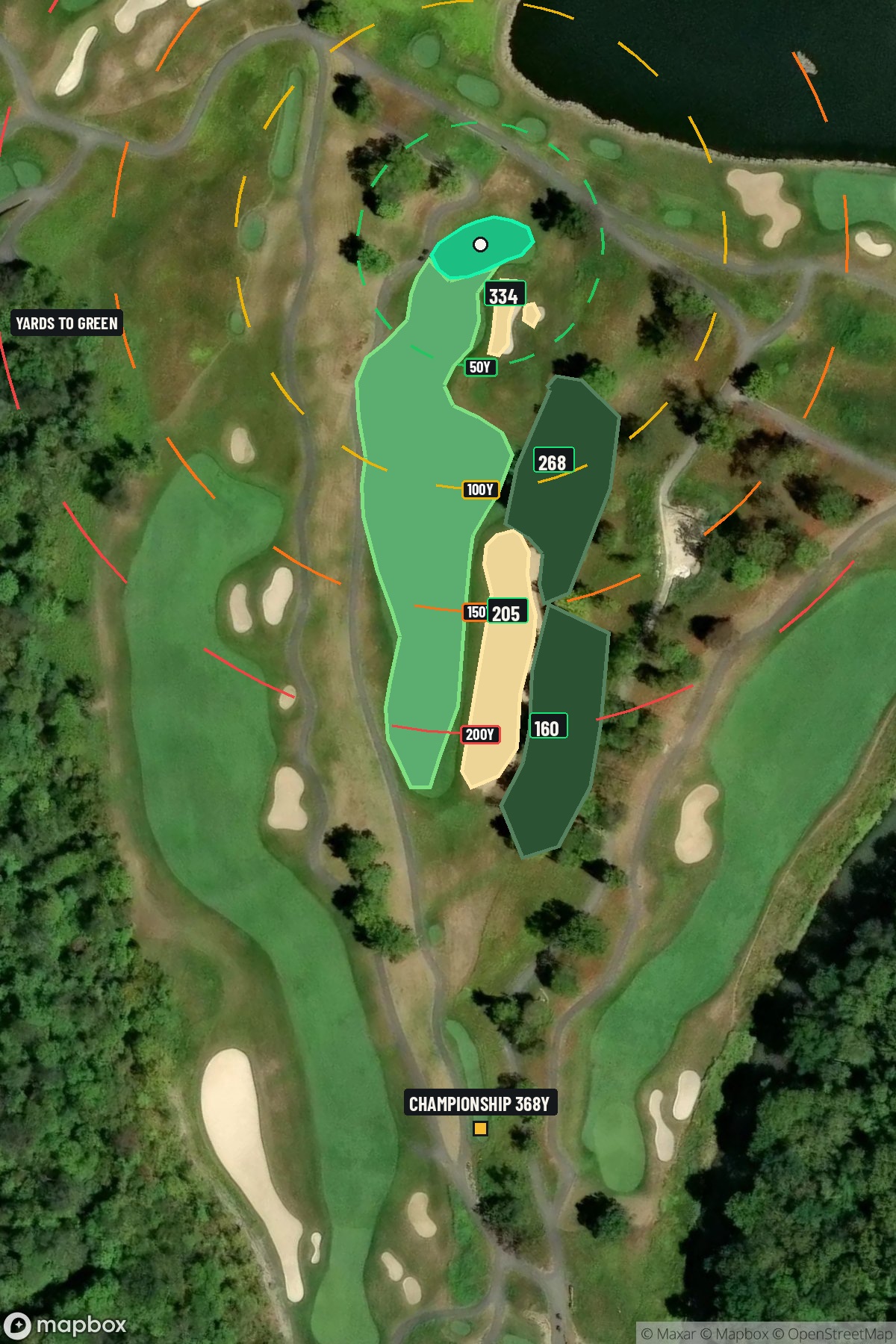 Hole 3 aerial at Pete Dye Golf Club