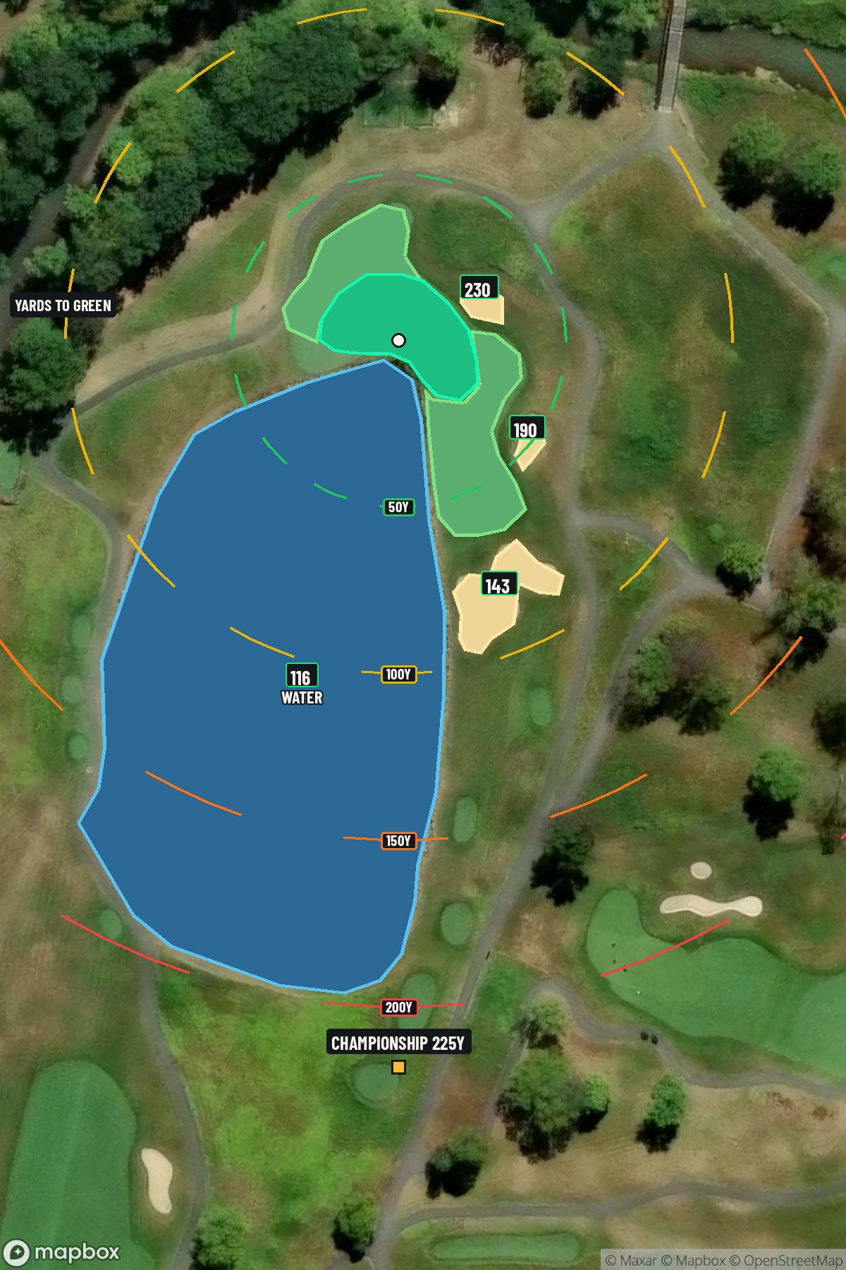 Hole 4 aerial at Pete Dye Golf Club