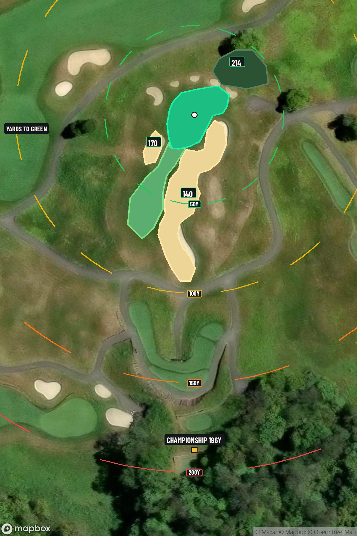 Hole 7 aerial at Pete Dye Golf Club