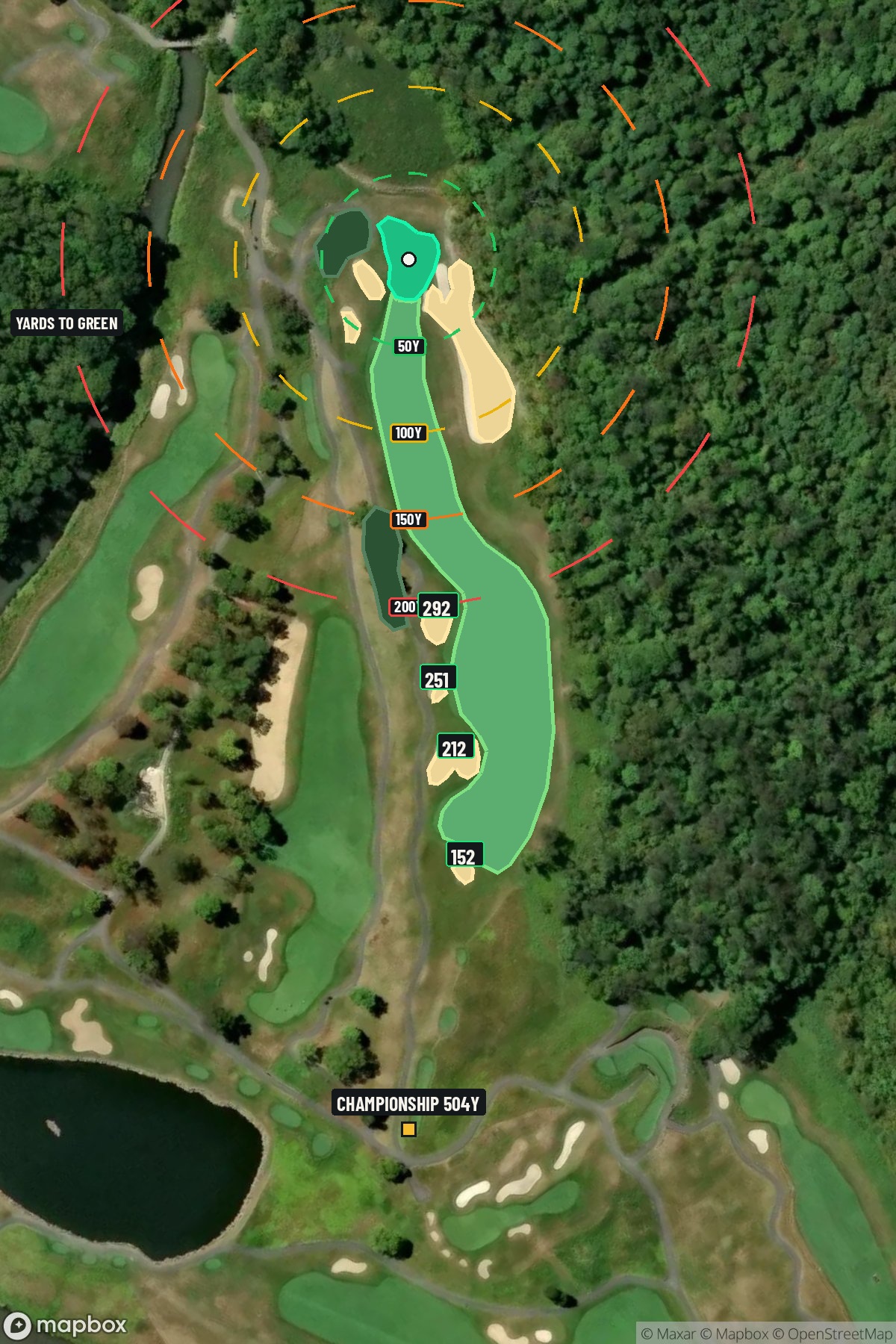 Hole 8 aerial at Pete Dye Golf Club