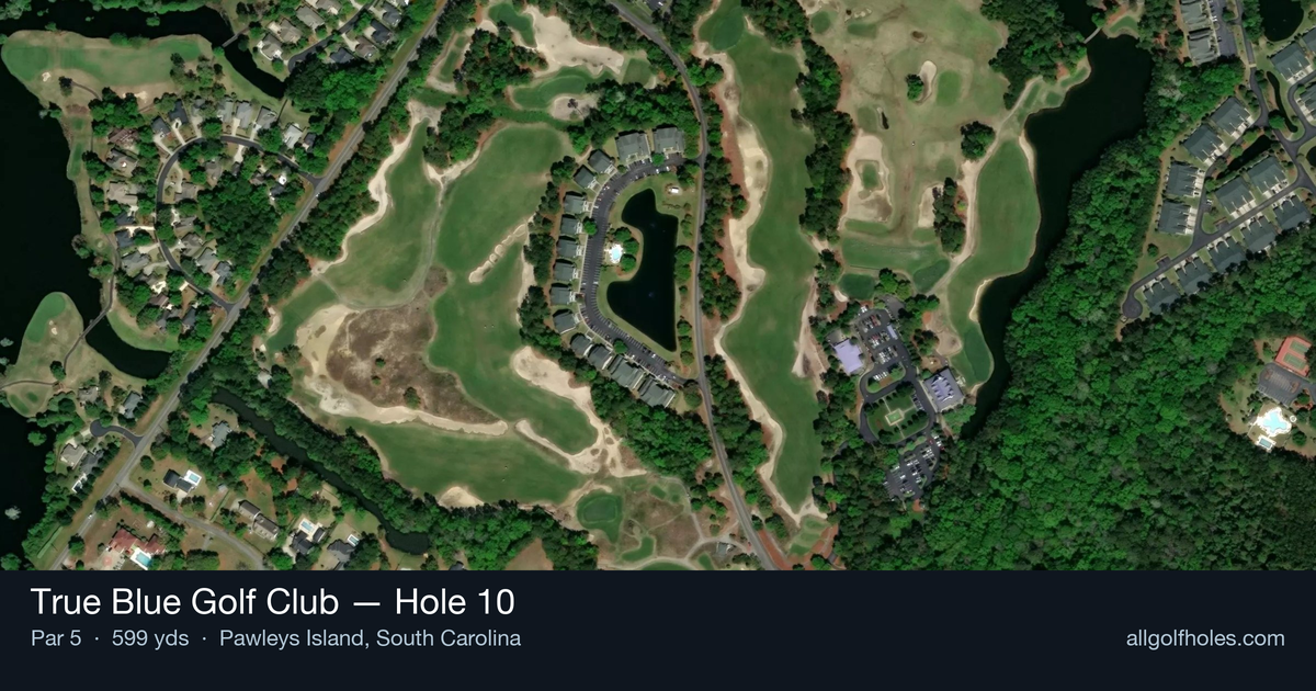 Hole 10 aerial at True Blue Golf Club