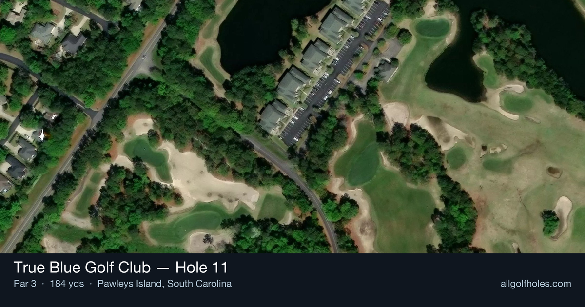 Hole 11 aerial at True Blue Golf Club