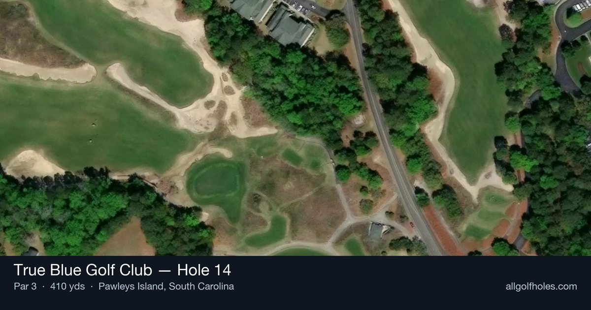 Hole 14 aerial at True Blue Golf Club