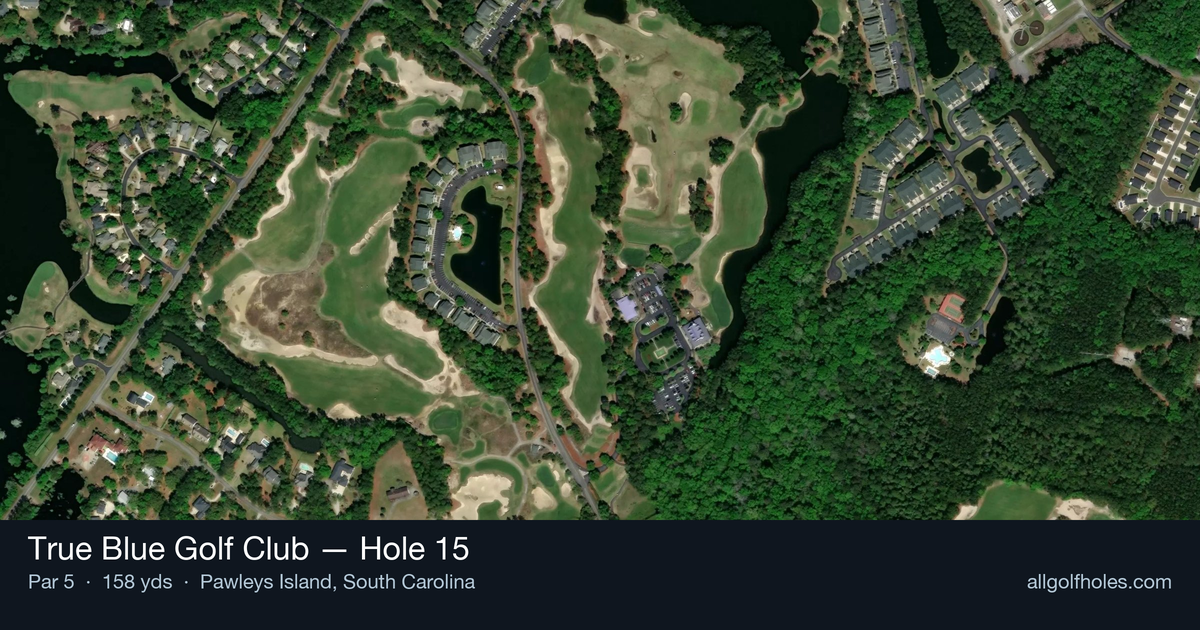 Hole 15 aerial at True Blue Golf Club