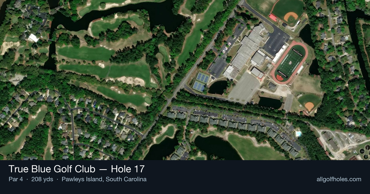 Hole 17 aerial at True Blue Golf Club