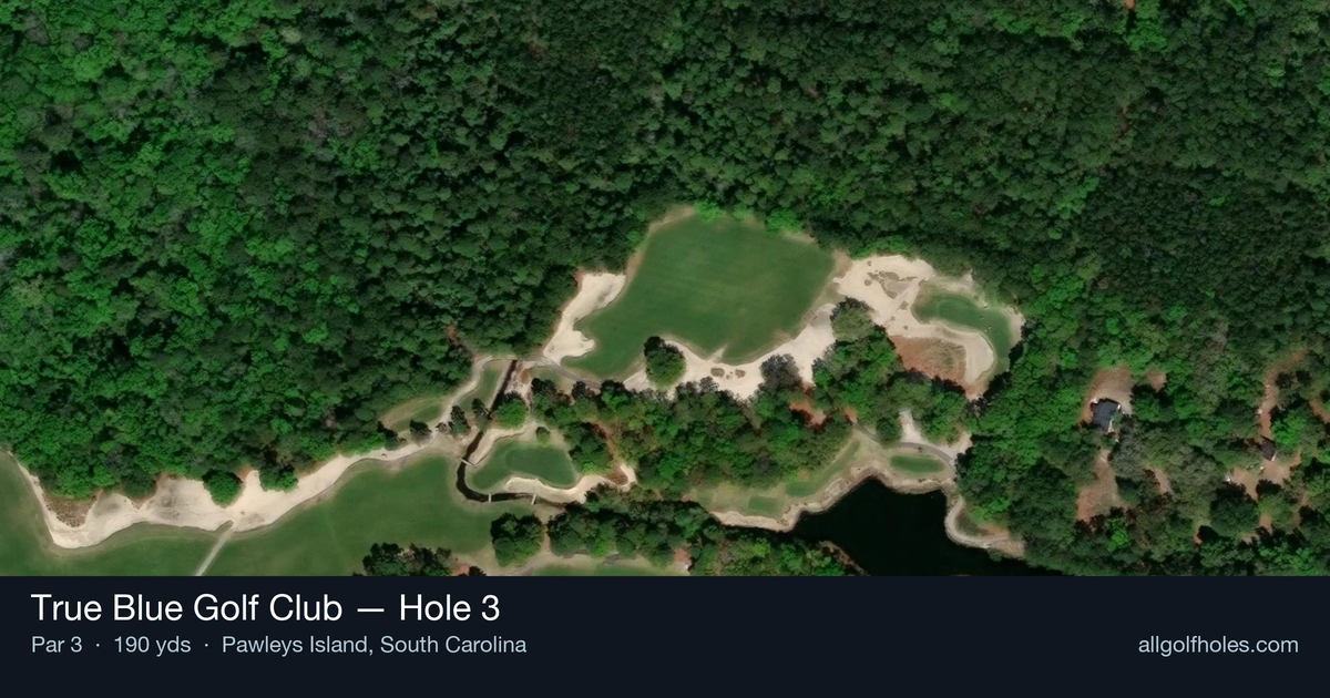 Hole 3 aerial at True Blue Golf Club