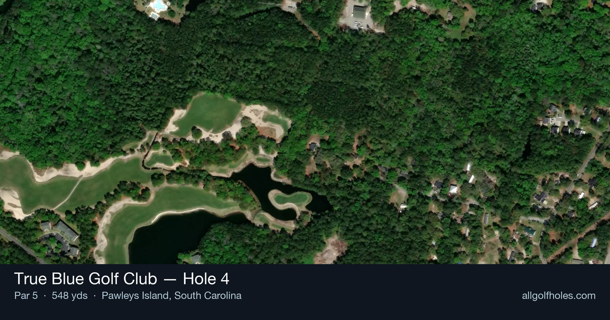 Hole 4 aerial at True Blue Golf Club