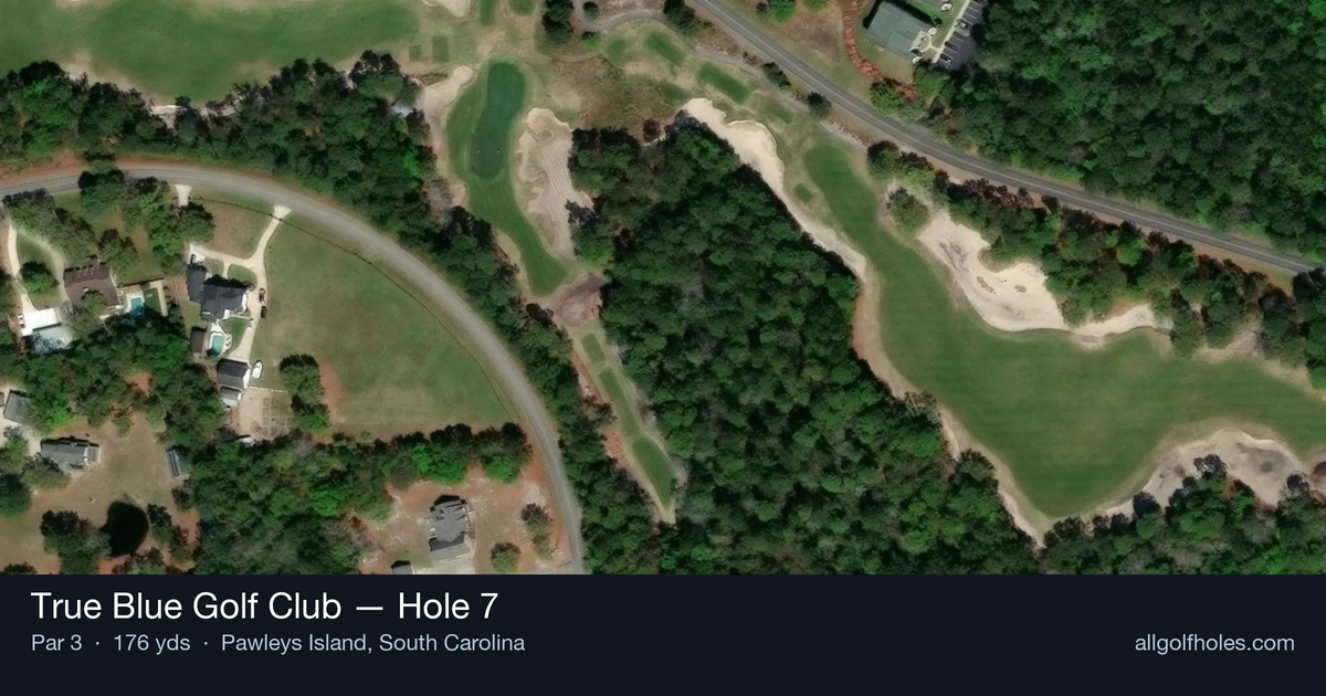 Hole 7 aerial at True Blue Golf Club