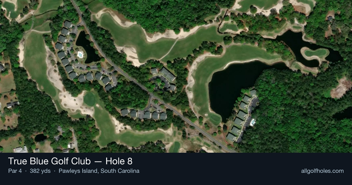 Hole 8 aerial at True Blue Golf Club
