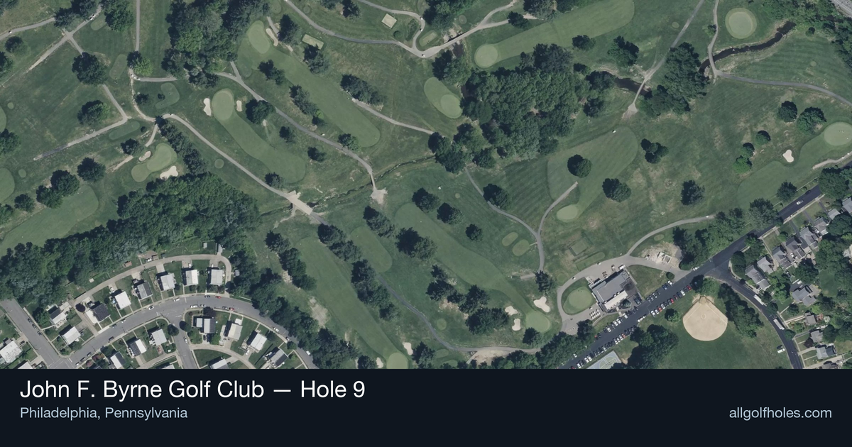 Hole 9 aerial at John F. Byrne Golf Club