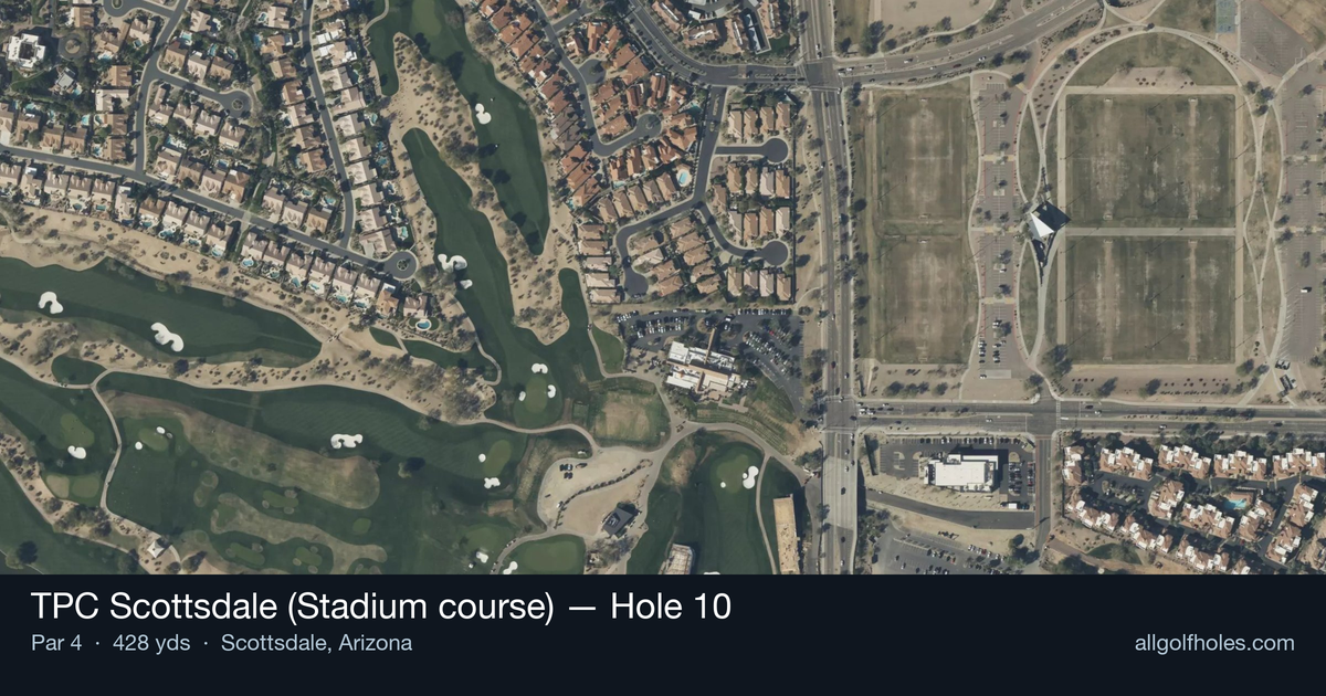 Hole 10 aerial at TPC Scottsdale (Stadium course)