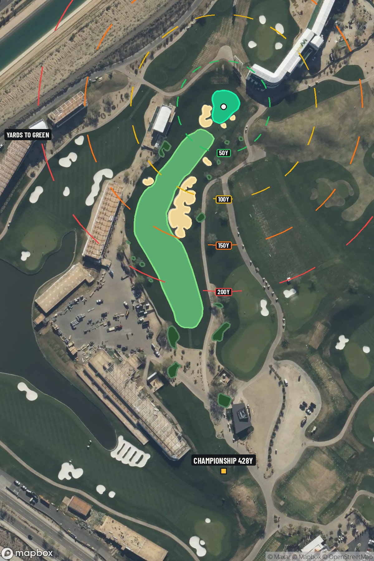 Hole 10 aerial at TPC Scottsdale (Stadium course)
