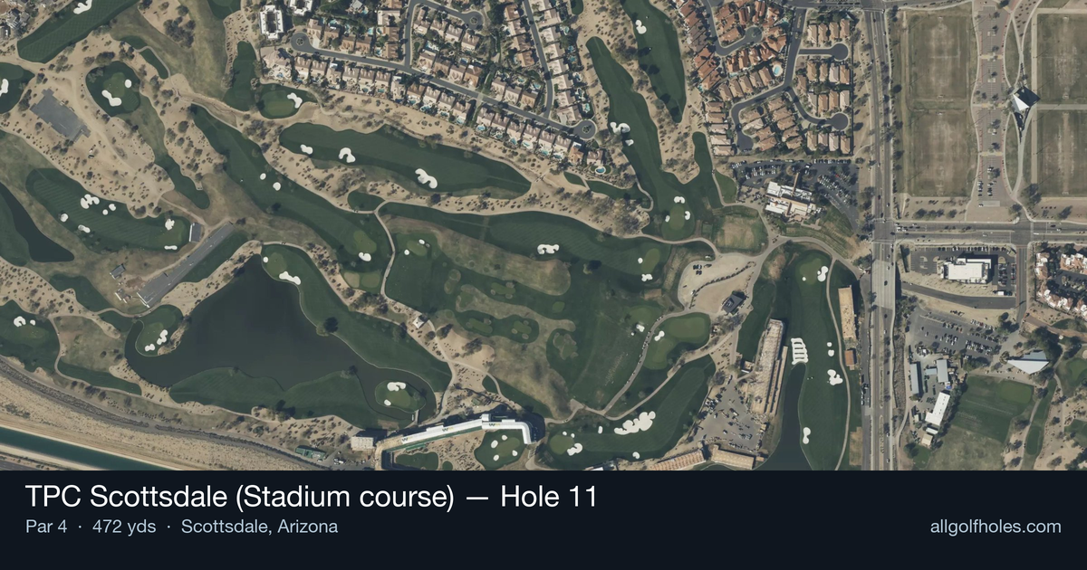 Hole 11 aerial at TPC Scottsdale (Stadium course)