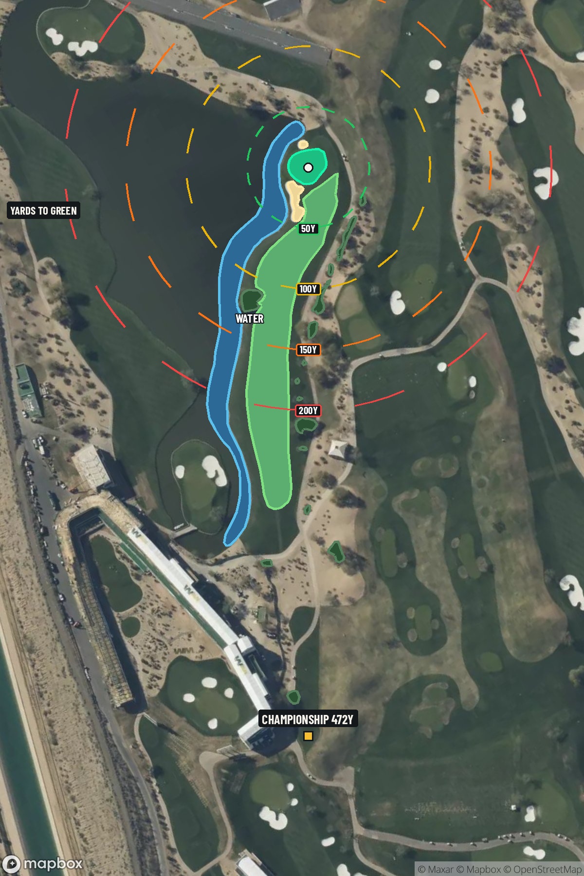 Hole 11 aerial at TPC Scottsdale (Stadium course)