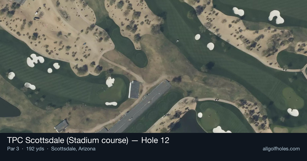Hole 12 aerial at TPC Scottsdale (Stadium course)