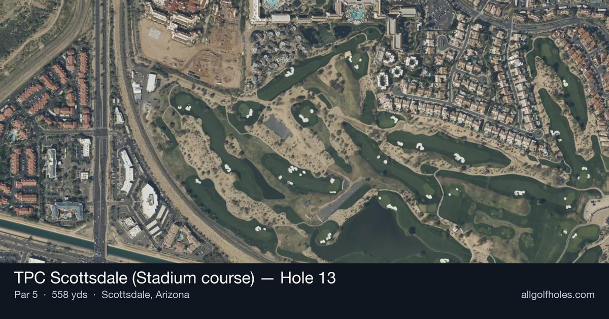 Hole 13 aerial at TPC Scottsdale (Stadium course)