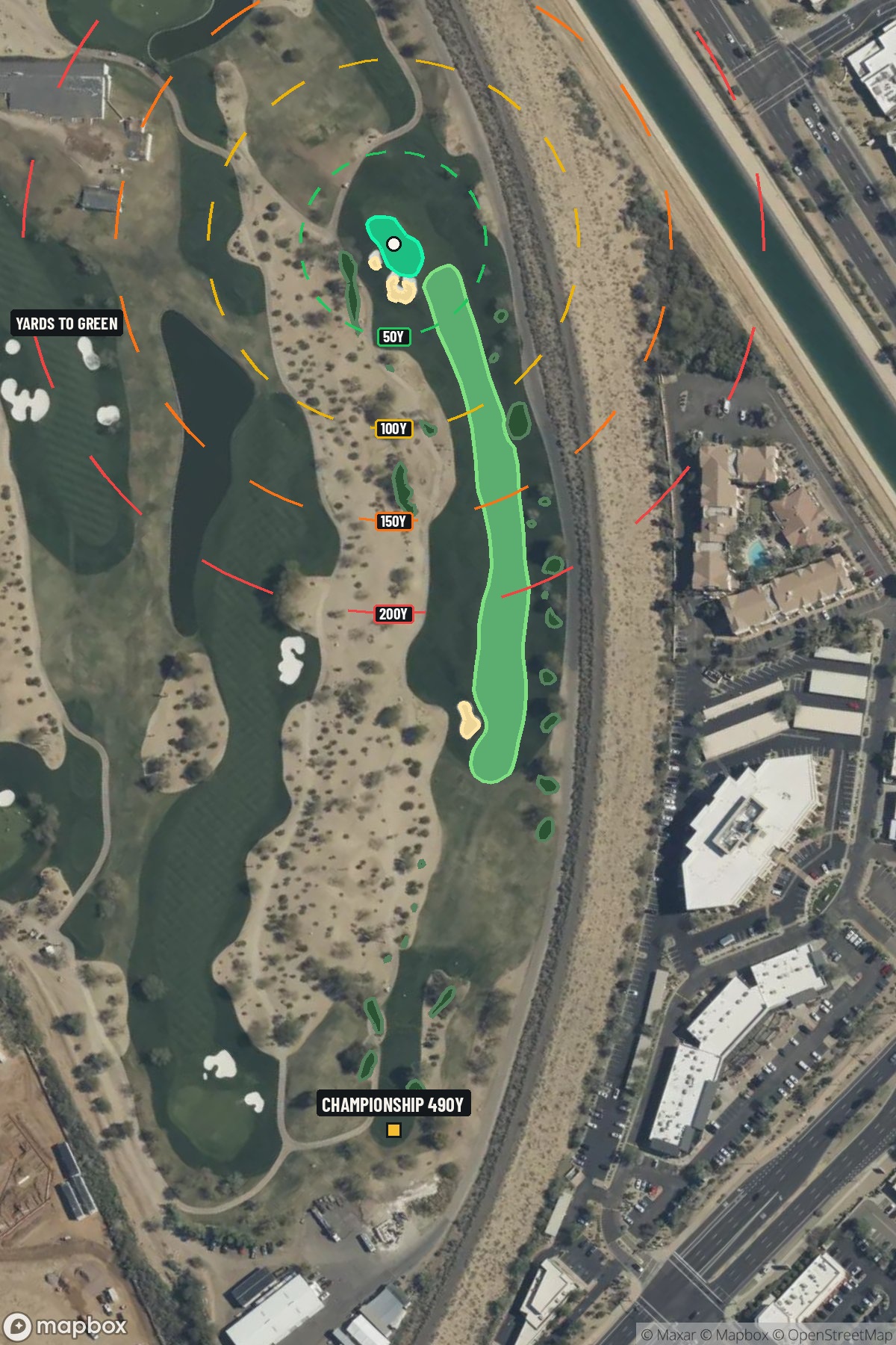 Hole 14 aerial at TPC Scottsdale (Stadium course)