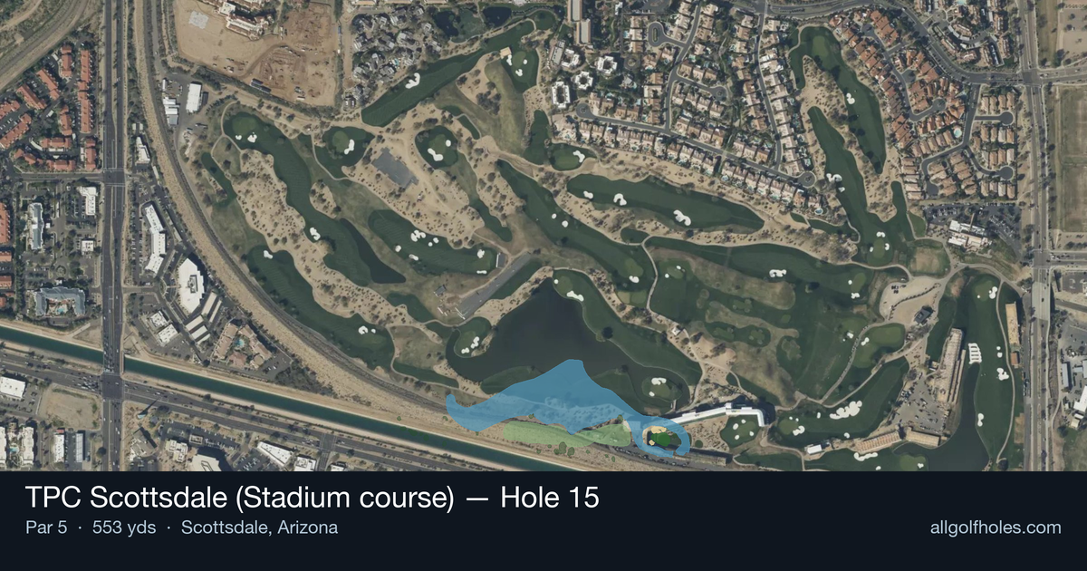 Hole 15 aerial at TPC Scottsdale (Stadium course)