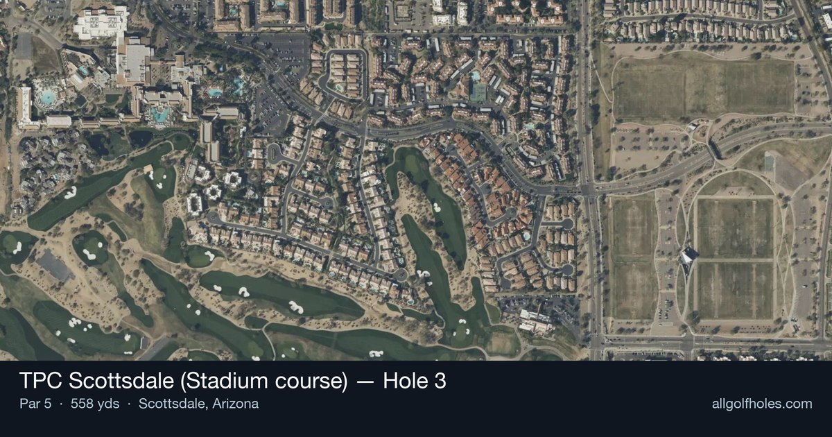 Hole 3 aerial at TPC Scottsdale (Stadium course)