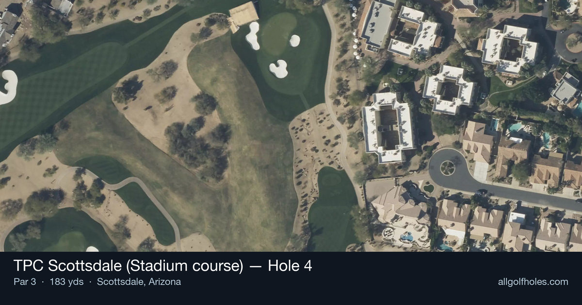 Hole 4 aerial at TPC Scottsdale (Stadium course)