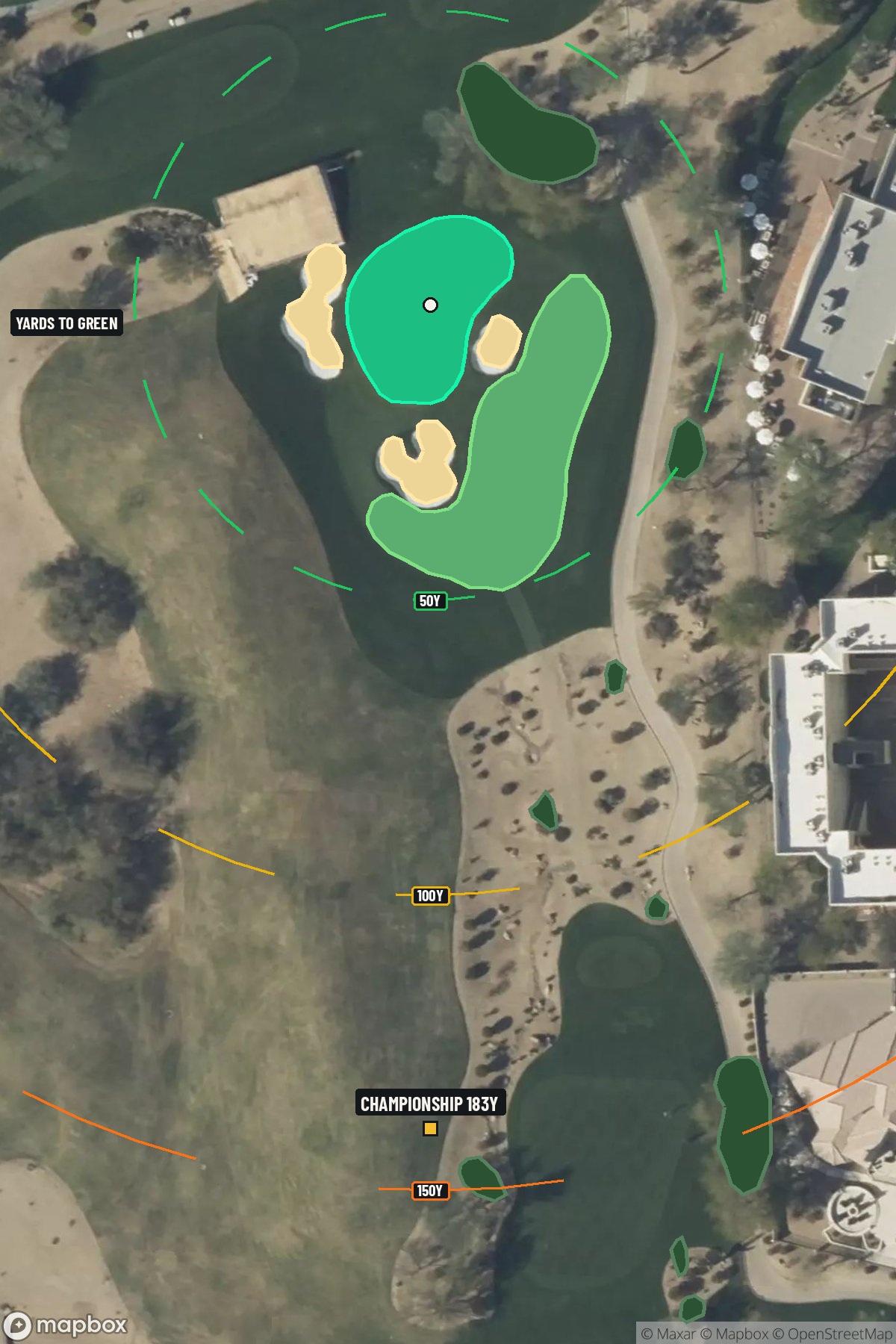 Hole 4 aerial at TPC Scottsdale (Stadium course)