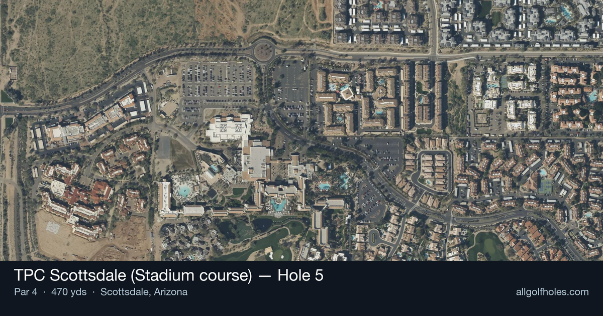 Hole 5 aerial at TPC Scottsdale (Stadium course)