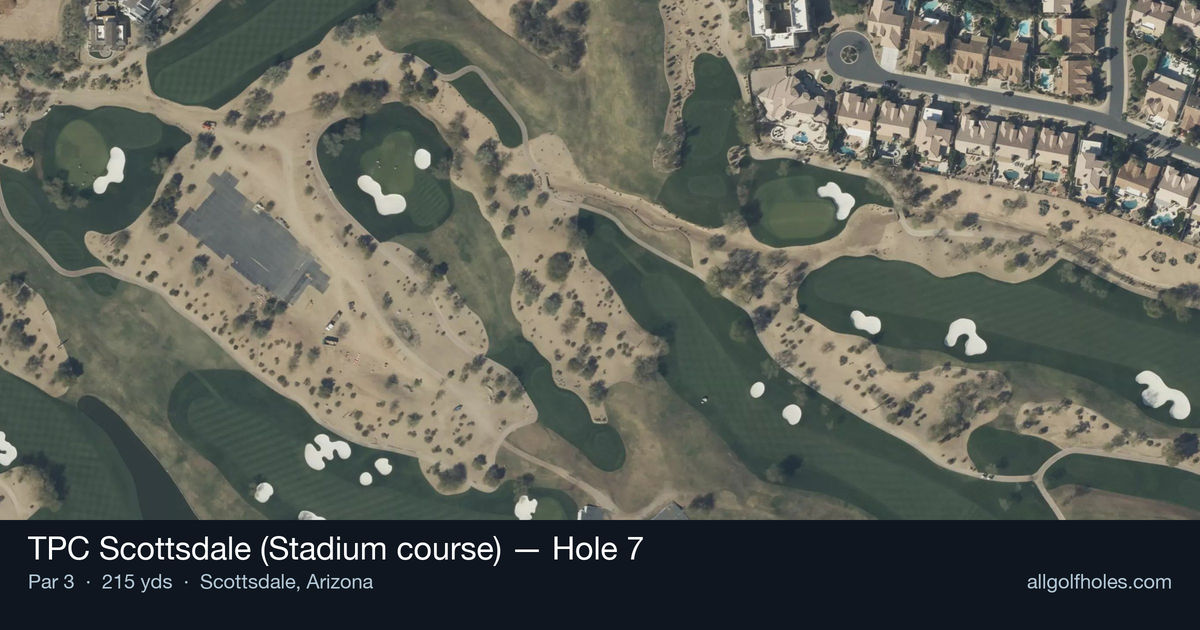Hole 7 aerial at TPC Scottsdale (Stadium course)
