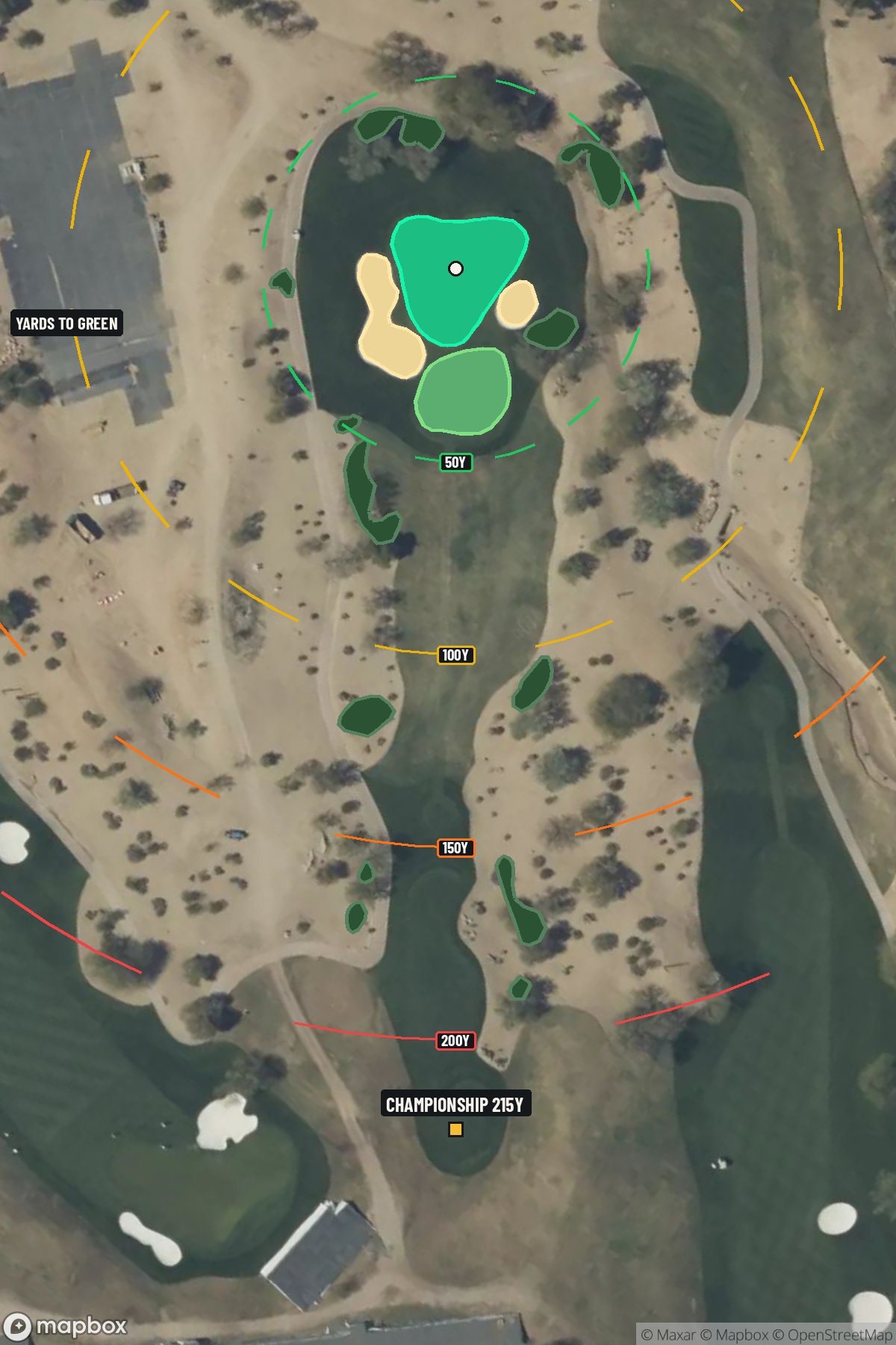 Hole 7 aerial at TPC Scottsdale (Stadium course)