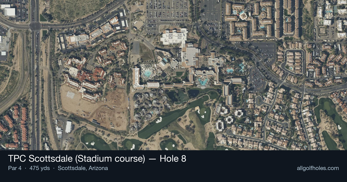 Hole 8 aerial at TPC Scottsdale (Stadium course)