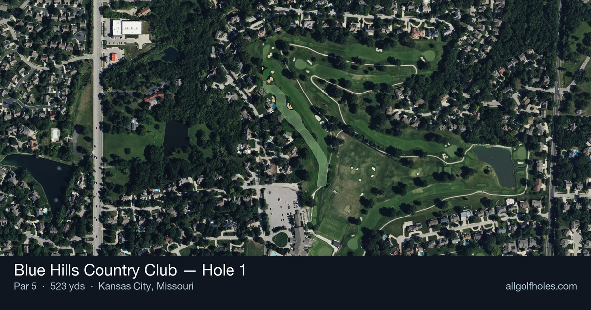 Hole 1 aerial at Blue Hills Country Club