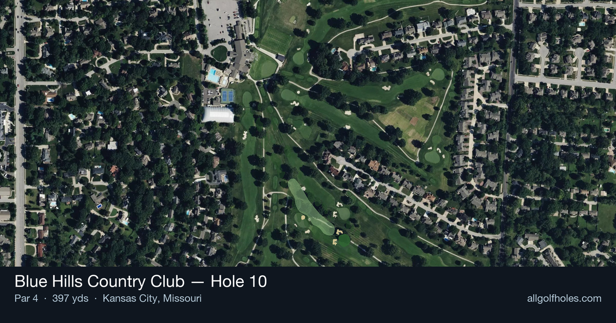 Hole 10 aerial at Blue Hills Country Club