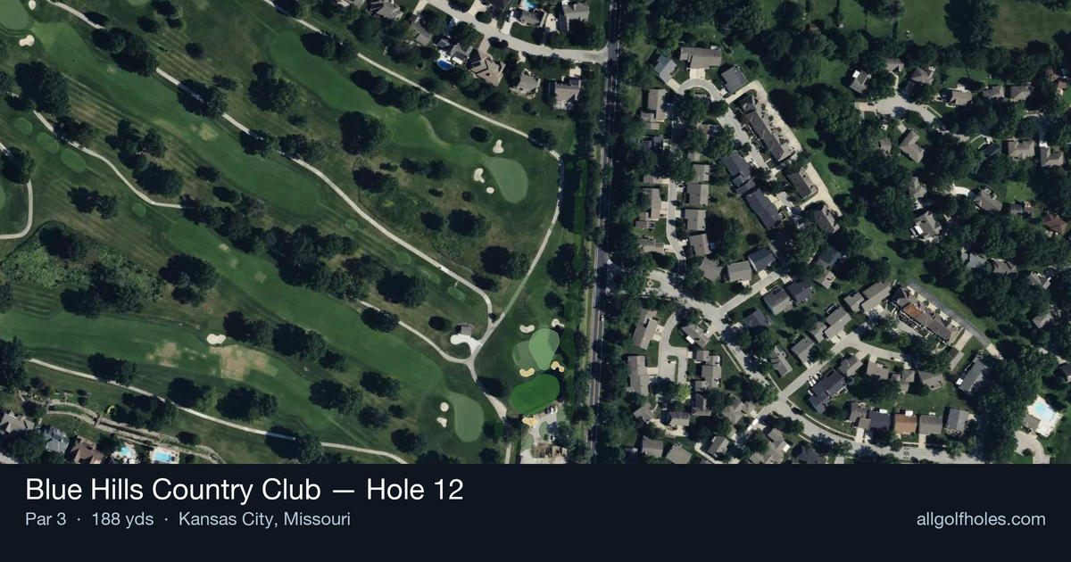 Hole 12 aerial at Blue Hills Country Club