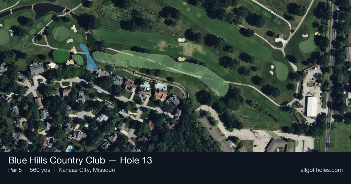 Hole 13 aerial at Blue Hills Country Club