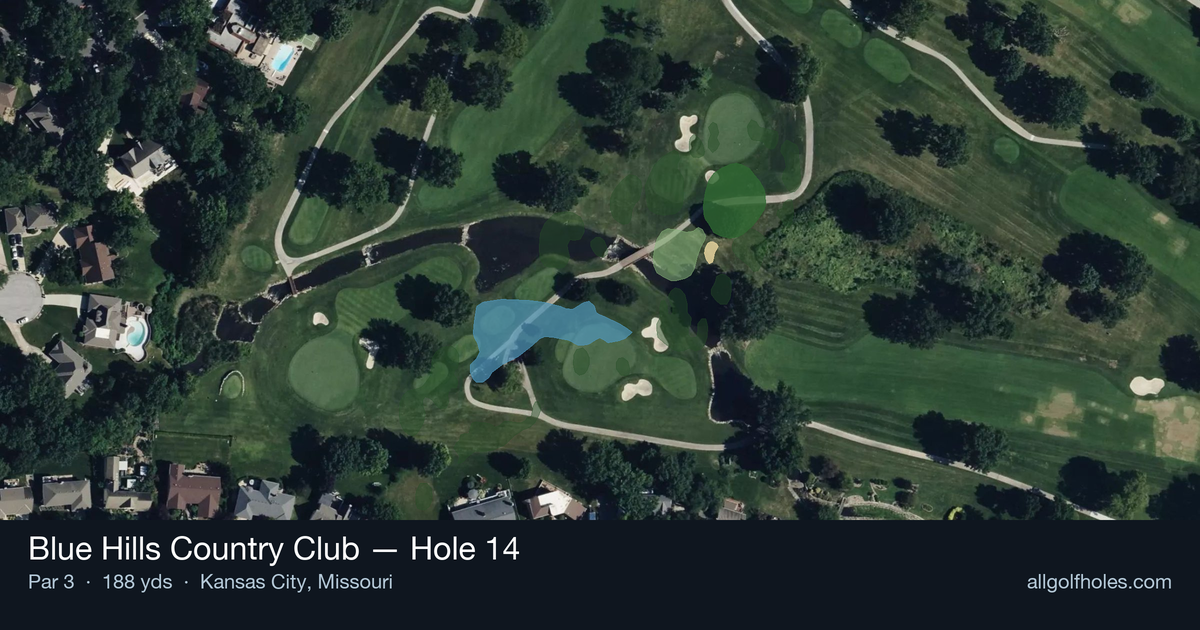 Hole 14 aerial at Blue Hills Country Club