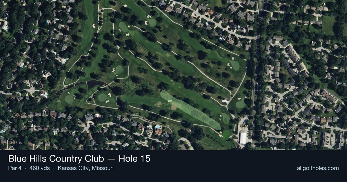 Hole 15 aerial at Blue Hills Country Club