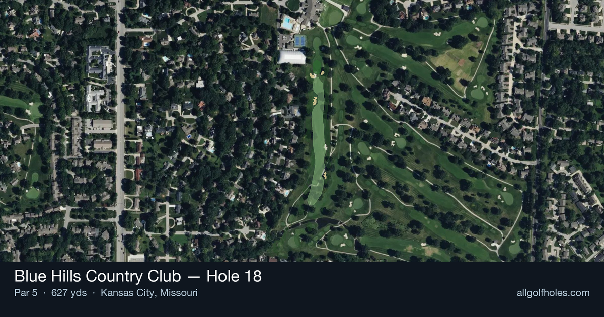 Hole 18 aerial at Blue Hills Country Club