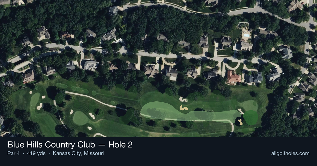Hole 2 aerial at Blue Hills Country Club
