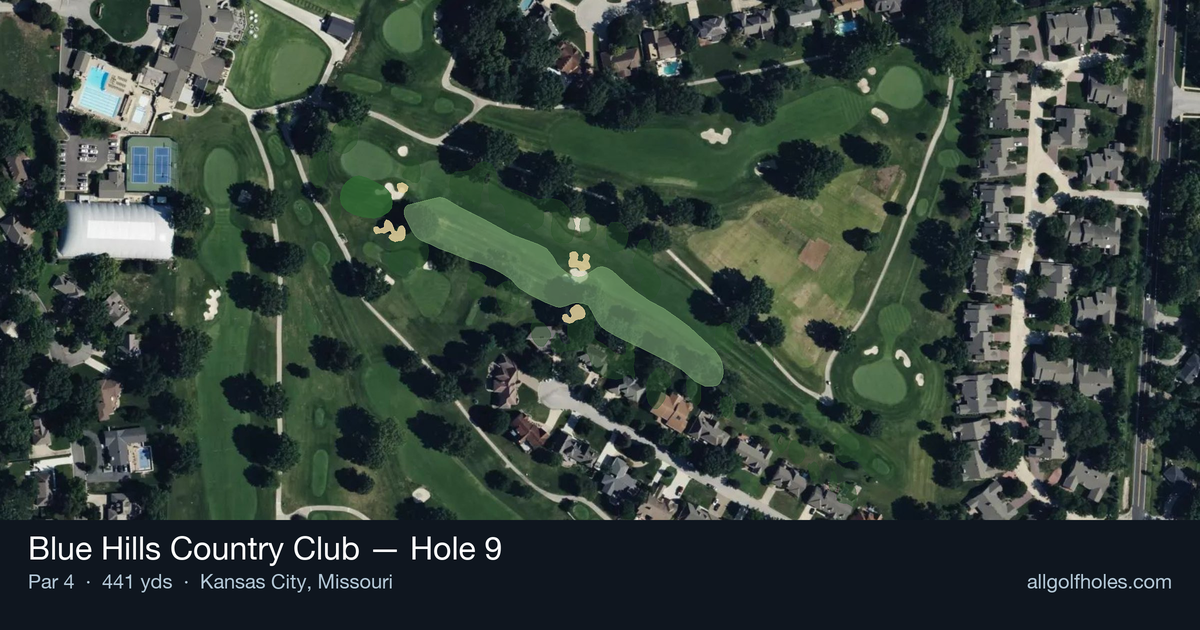 Hole 9 aerial at Blue Hills Country Club