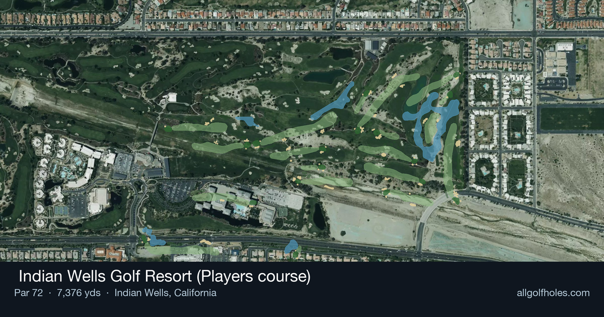 Indian Wells Golf Resort (Players course) aerial view