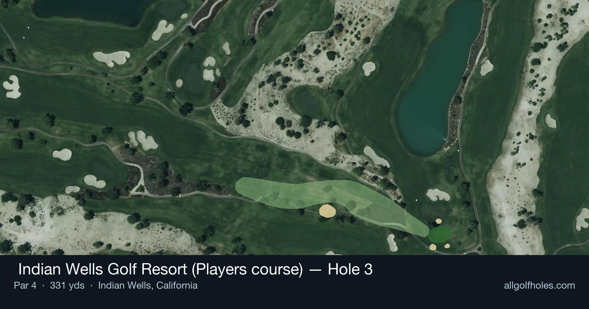 Hole 3 aerial at  Indian Wells Golf Resort (Players course)