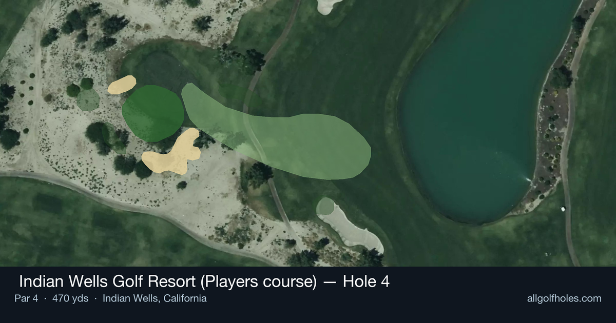 Hole 4 aerial at  Indian Wells Golf Resort (Players course)