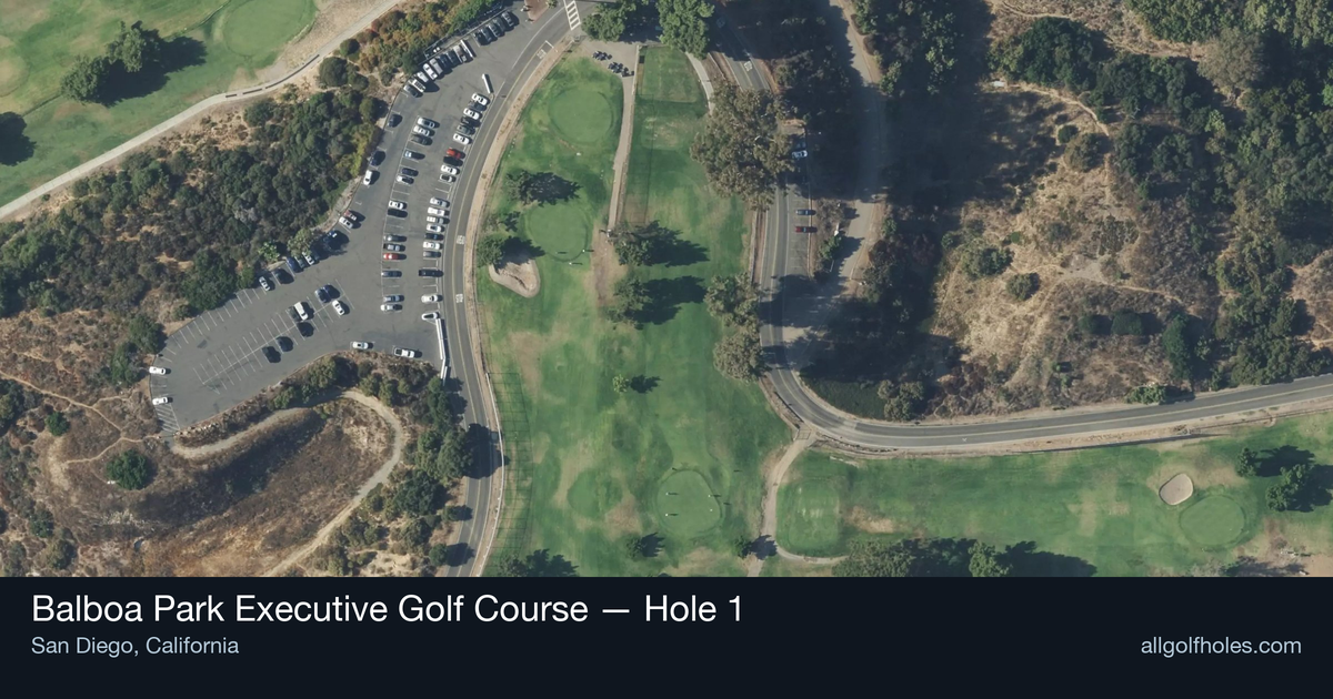 Hole 1 aerial at Balboa Park Executive Golf Course