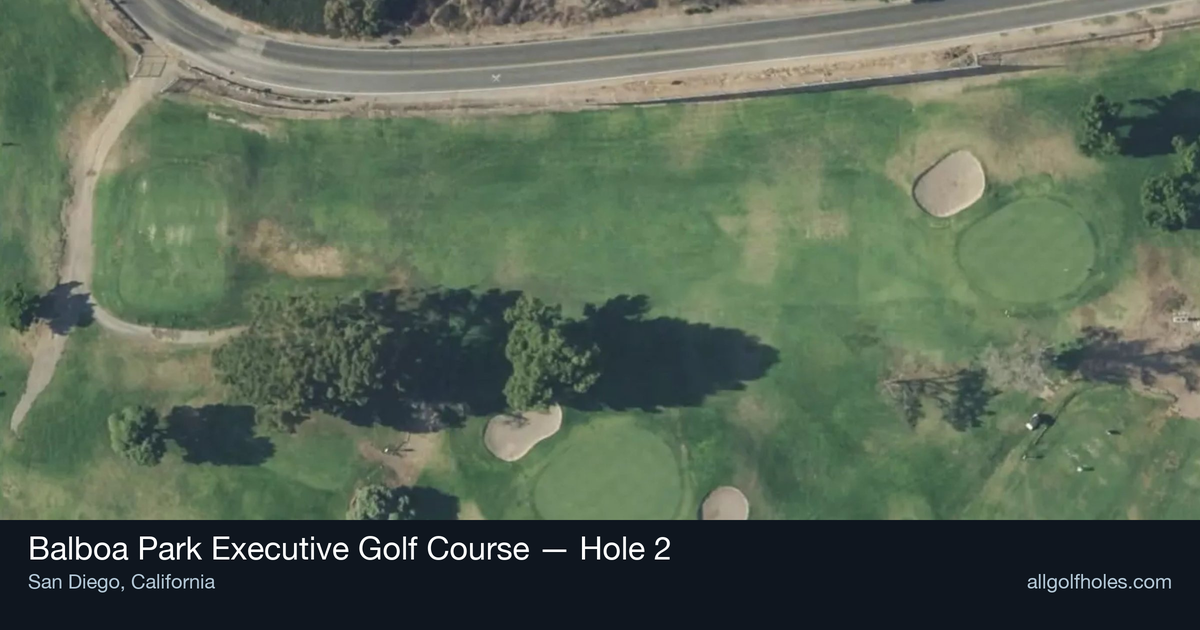 Hole 2 aerial at Balboa Park Executive Golf Course