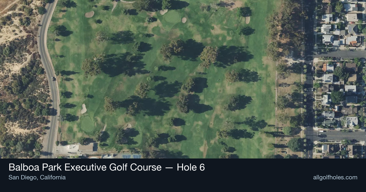 Hole 6 aerial at Balboa Park Executive Golf Course